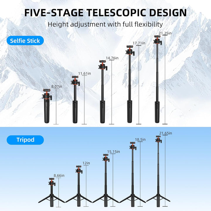 54cm Selfie Stick Stativ für DJI Osmo Action 6/Nano, Magnetische Schnellverschluss Selfie-Stick Ausz