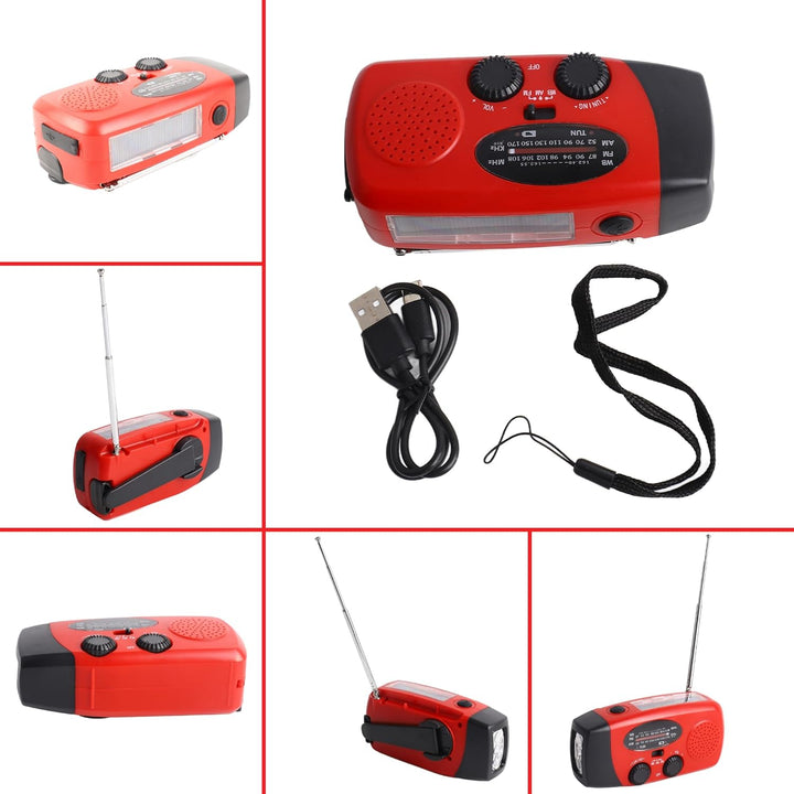 Notfall-Solarradio Solar Handkurbelradio AM/FM/NOAA Kurbelradio mit 1200mAh Akku Wiederaufladbare fü