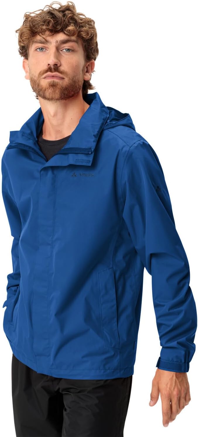 VAUDE Regenjacke Herren Escape Light, Wasserdichte Outdoor-Jacke, atmungsaktiver Windbreaker mit Kap