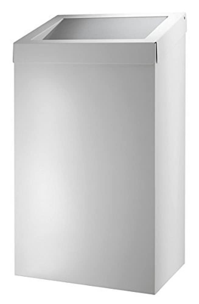All Care 13070 Dutch Bins Abfalleimer aus Metall mit Selbsteinzug, 50 L, Weiss