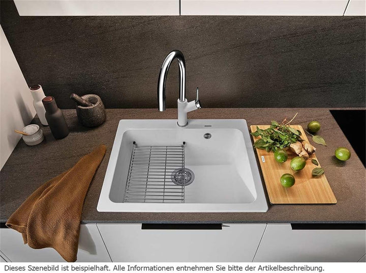 BLANCO NAYA 6 | SILGRANIT tartufo | Einbauart: Einbau von Oben | ohne Ablauffernbedienung | 60er Unt