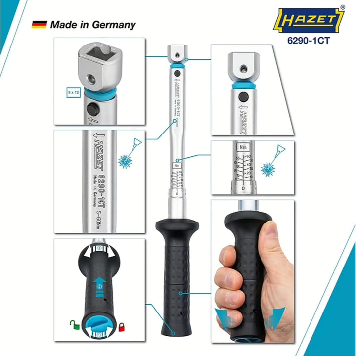 Hazet Drehmomentschlüssel 6290-1CT 5-60Nm 9x12mm