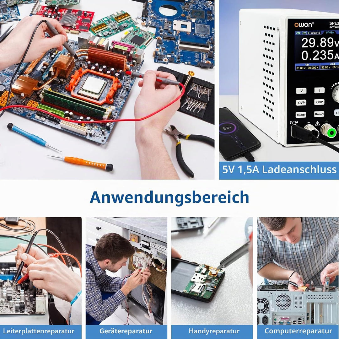OWON SPE3102 Labornetzgerät 30v 10a,Netzgerät Regelbar mit Ausgang Aktivierbar/Deaktiviertaste Mini