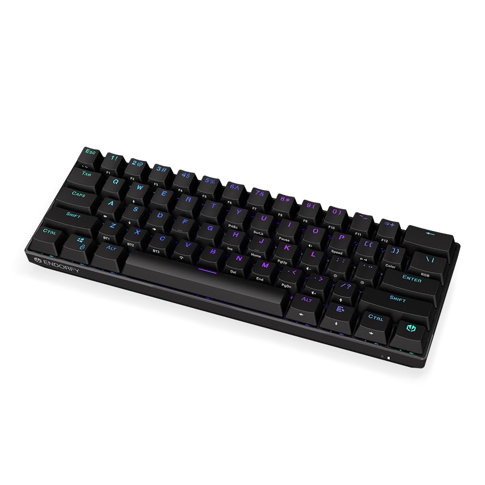 ENDORFY Thock Compact Wireless Brown, Compact 60% Mechanical Keyboard, Wireless Modes, Hot-swappable