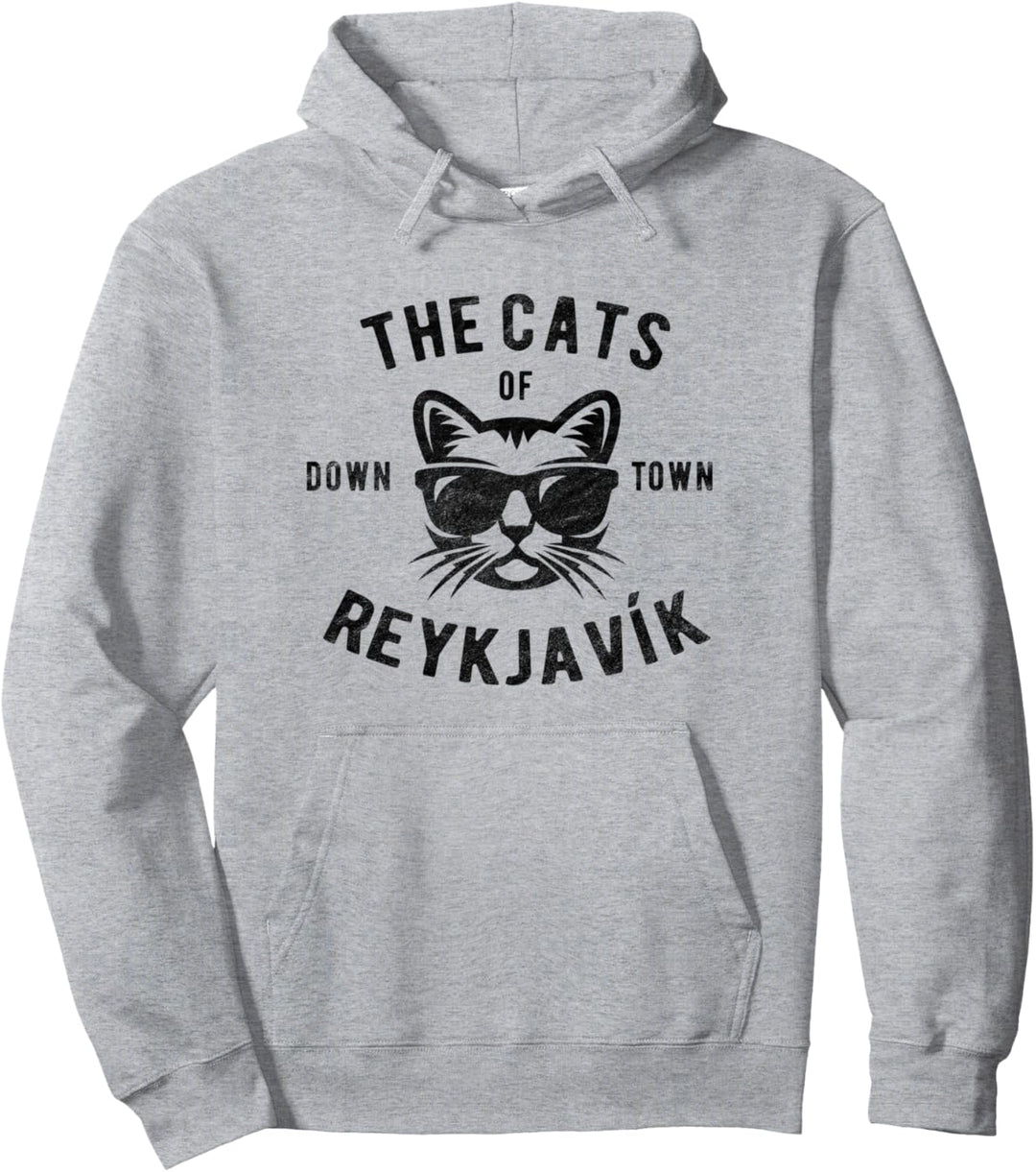 Katzen von Downtown Reykjavik Island Pullover Hoodie