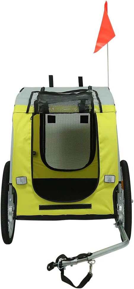 Fahrradanhänger, Fahrrad Anhänger für Hunde, Hundefahrradanhänger mit Reflektoren &amp; Lleine, Hundebug