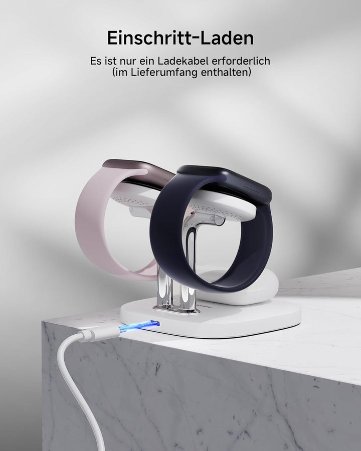 SwanScout Doppel Watch Ladestation für Apple Watch 11, SwanScout 704A, 3.3W Schnell Ladestation Komp