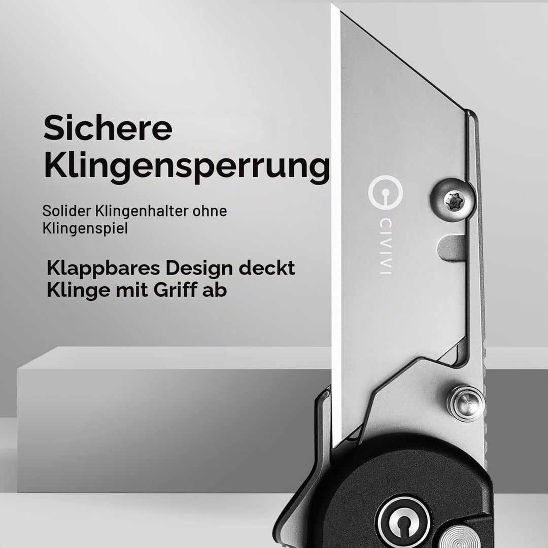 CIVIVI Cutter Messer, Elementum Faltbares Universalmesser mit 3 austauschbaren klingen C23039B-1 Sch