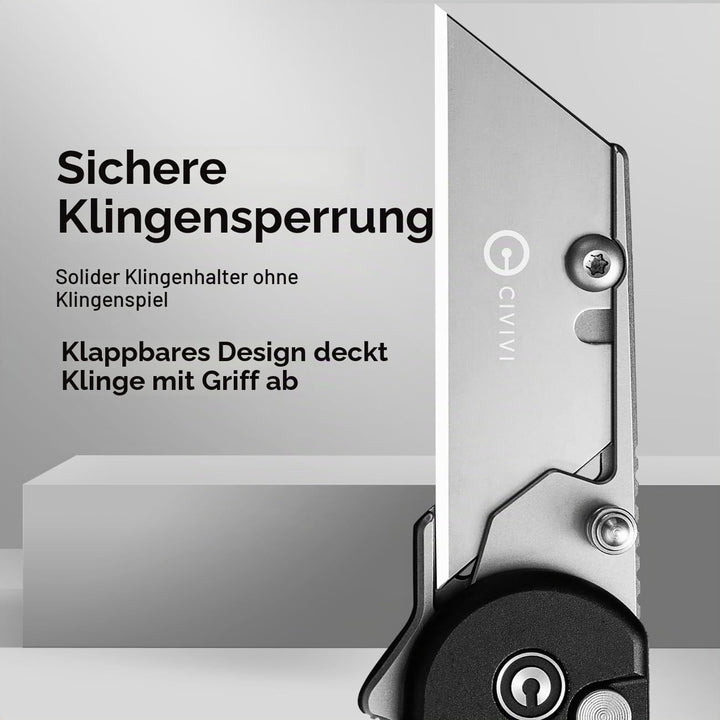 CIVIVI Cutter Messer, Elementum Faltbares Universalmesser mit 3 austauschbaren klingen C23039B-1 Sch