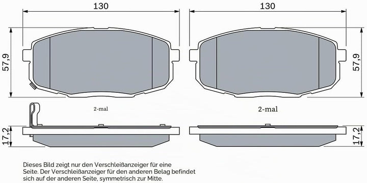 Bosch BP949 Bremsbeläge - Vorderachse - ECE-R90 Zertifizierung - vier Bremsbeläge pro Set