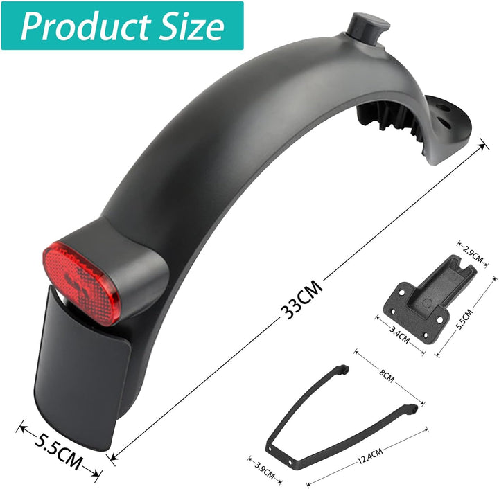 minghaoyuan Elektroroller Hinterer Kotflügel, Hinten Kotflügel mit Hook und Rücklicht für X-mi M365
