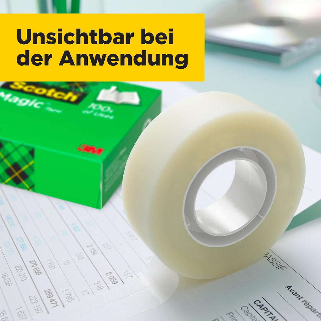 Scotch Magic Tape - Vorteilspack 14 Rollen, 19 mm x 33 m - Unsichtbares Klebeband für allgemeine Zwe
