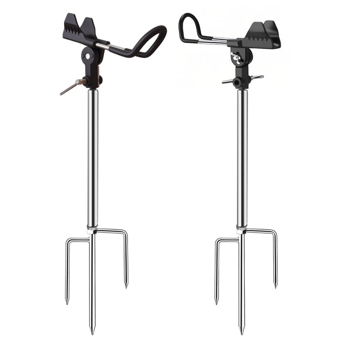 Rutenhalter, 2 Stück Angelrutenhalter Edelstahl, 360° Verstellbar, Tragbar Abnehmbar Universal Ruten