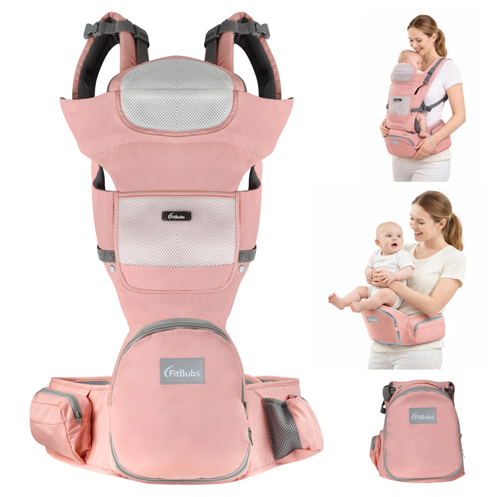 Babytrage mit Hüftsitz – Ergonomisch & Atmungsaktiv, Front- und Hüfttrage für Babys und Kleinkinder