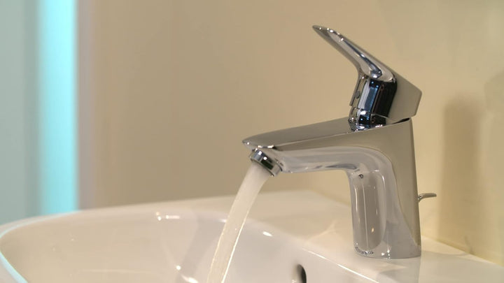 hansgrohe Wasserhahn Logis CoolStart (Armatur mit Auslauf Höhe 70mm und Zugstangen-Ablaufgarnitur) C