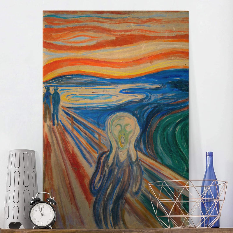 Leinwandbild - Edvard Munch - Der Schrei Bild auf Leinwand Hochformat 60 x 40 cm 60L x 40B cm, 60L x