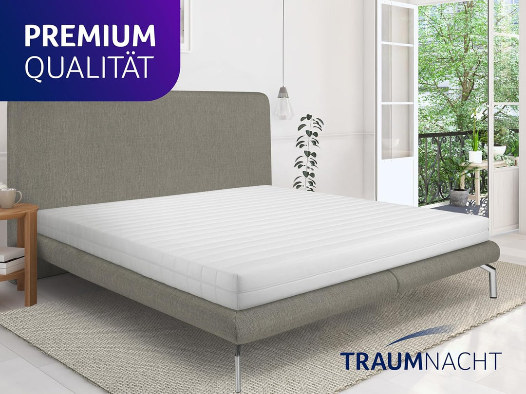 Traumnacht Easy Comfort Rollmatratze Öko-Tex zertifiziert, Härtegrad 3 (H3), Weiss, 90 x 200 cm, pro