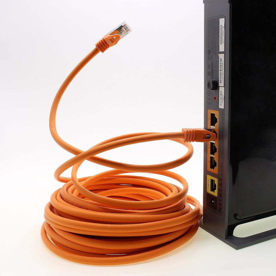 7,5m - orange - 10 Stück Cat7 Netzwerkkabel SFTP Patchkabel Lankabel Rohkabel 10GB/s - 500 Mhz konfe