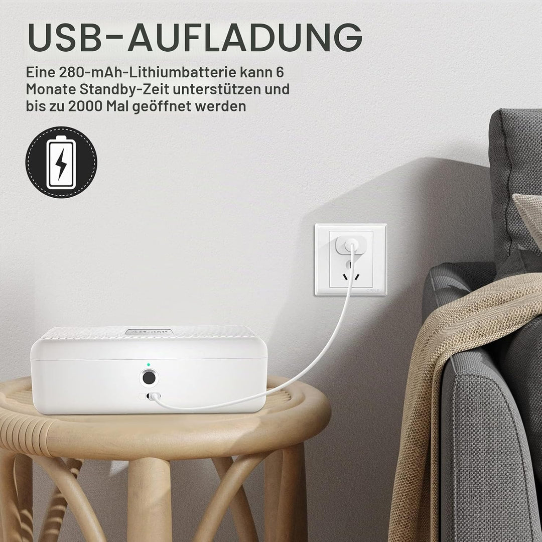 AICase Tresor mit biometrischer Fingerabdruckerkennung für unterwegs und zu Hause, Tragbare Sicherhe