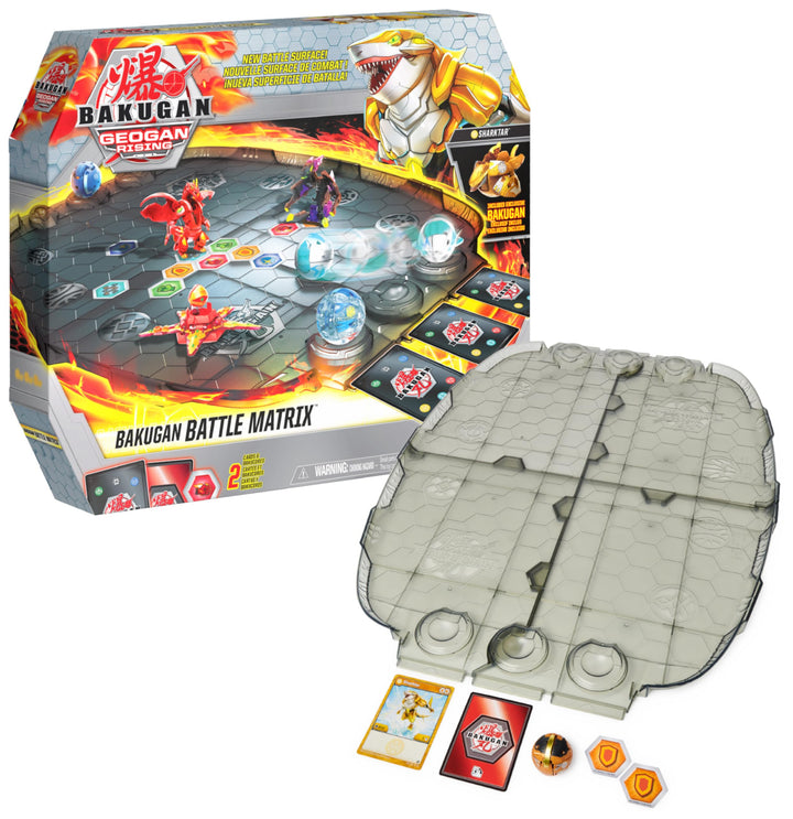 BAKUGAN 'Geogan Rising' Arena, Battle Matrix, zerlegbares Spielfeld mit exklusivem Aurelus Sharktar