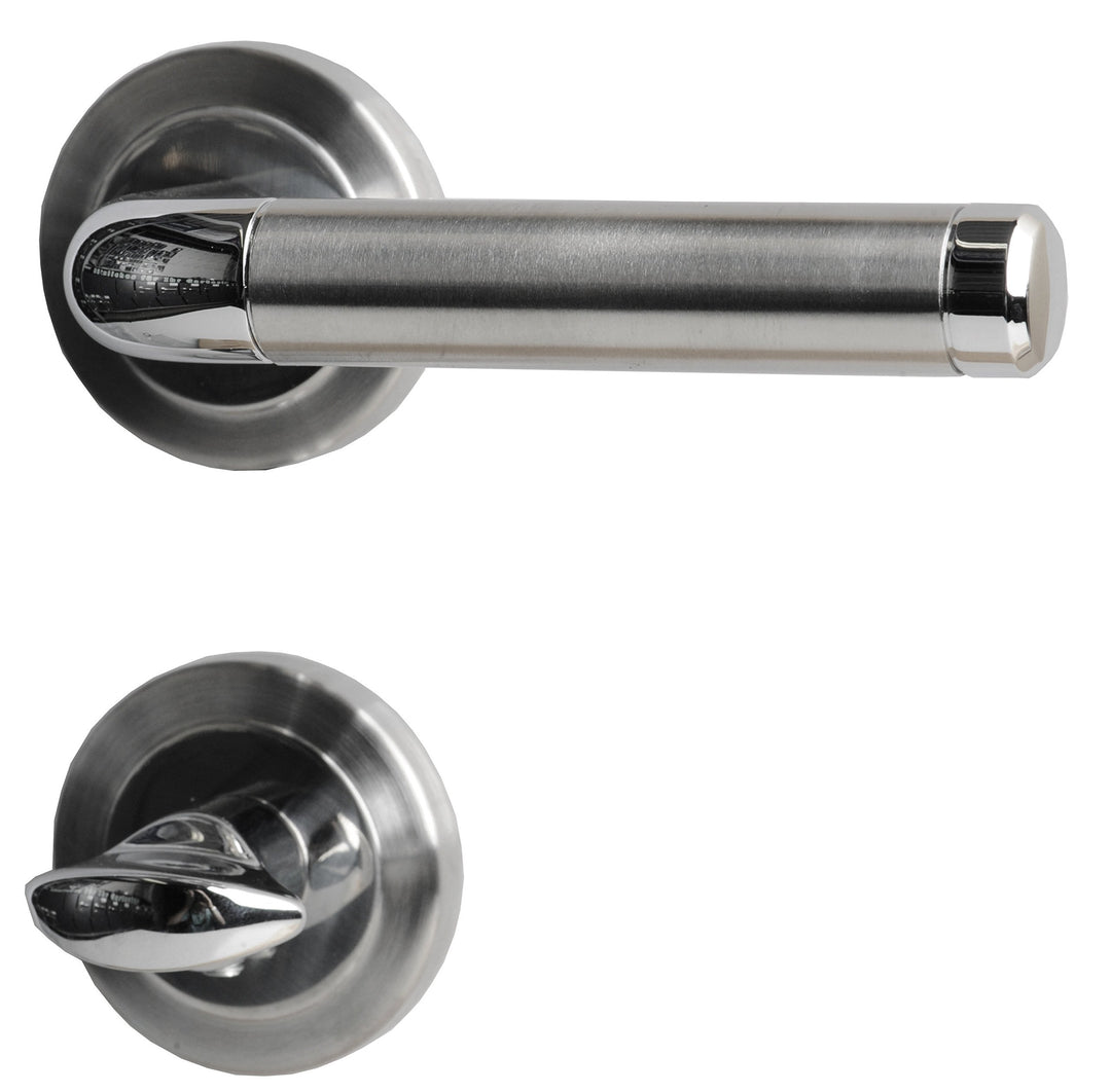 Süd-Metall 32510050 Edelstahl Sybille-R Chrom Türbeschlag für Badezimmertüren