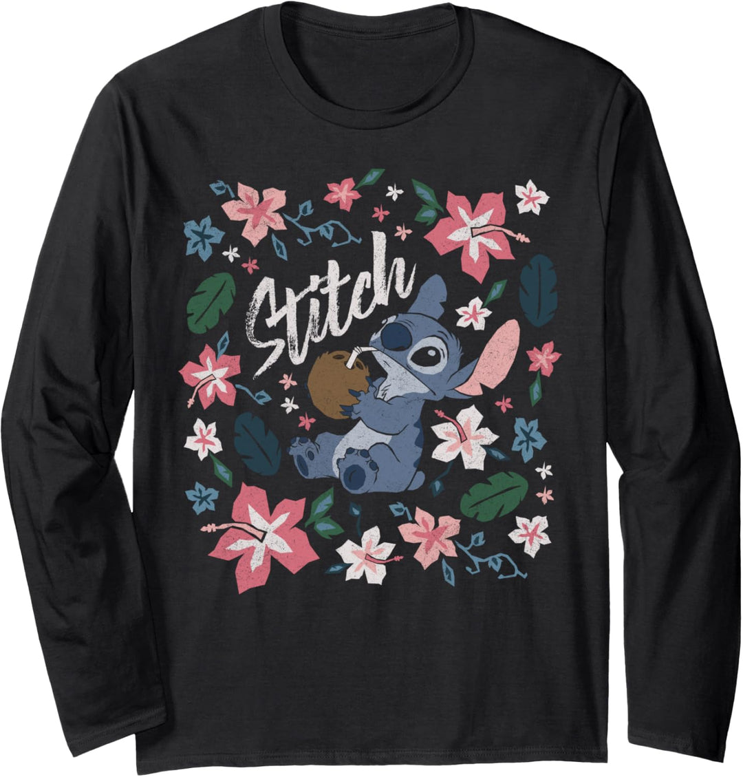 Disney Lilo & Stitch Floral Portrait Langarmshirt