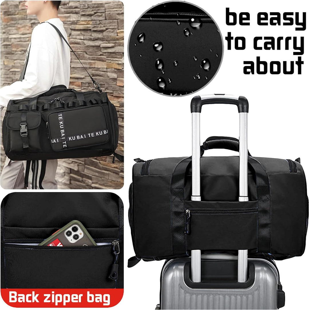 Reisetasche Damen Herren, 65L Wasserabweisende Sporttasche, Large Capacity Reise Tasche Gym Bag, mit