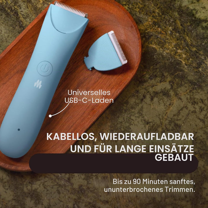 MERIDIAN Schlanker Trimmer, Scham- & Körperhaartrimmer, Bikini-Haarentfernung, Keine Kerben, Rasierv