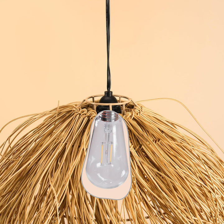 Esotec Solar LED Hängeleuchte Alexandria, Boho Stil, Polyrattan, Solarlampe, Wintergarten, LED-Lampe