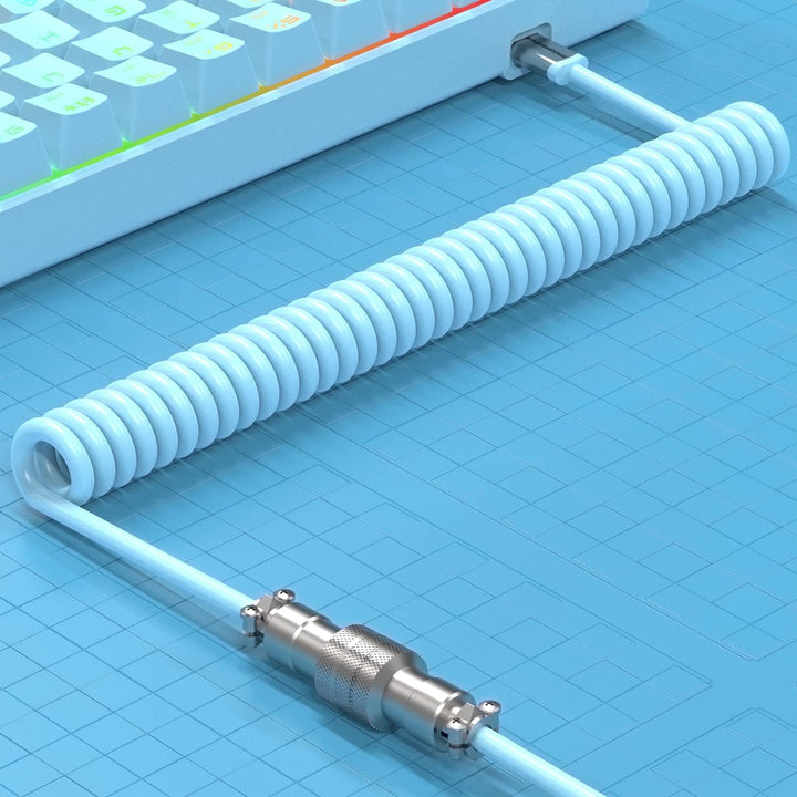 MAMBASNAKE C01 Spiral Tastaturkabel, Pro Custom Coiled USB C Kabel für Mechanische Tastatur, Typ C a