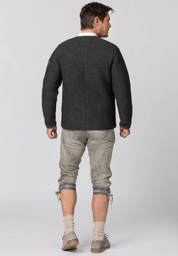Stockerpoint Amaro Herren Trachtenstrickjacke, Anthrazit