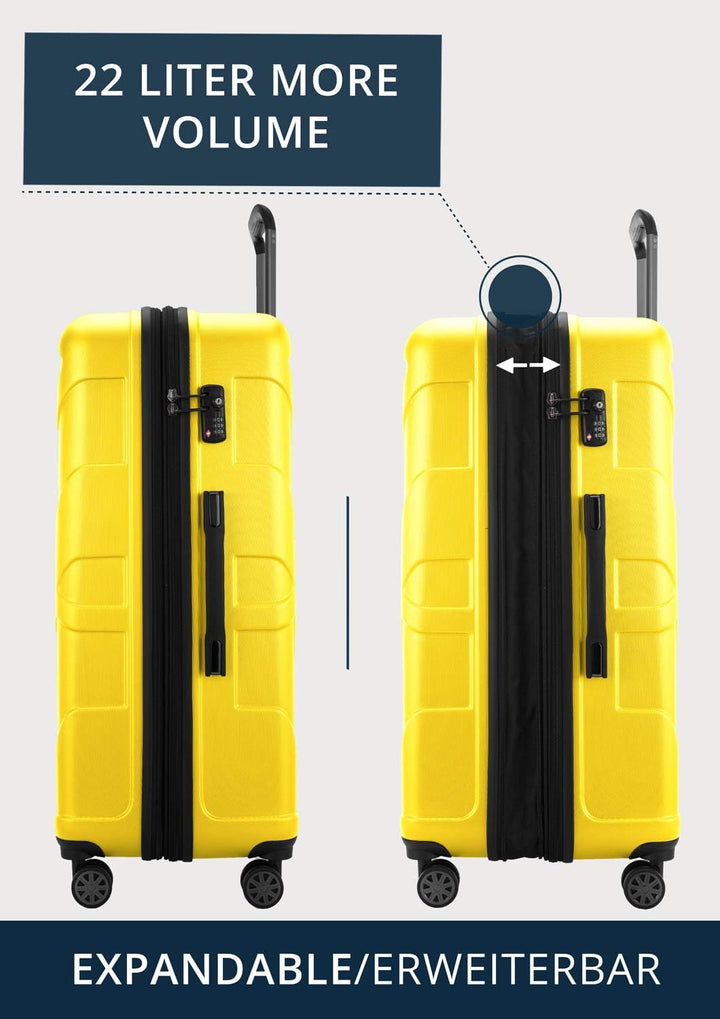 Suitline grosser Hartschalen-Koffer Koffer Trolley Rollkoffer XL Reisekoffer, TSA, 76 cm, ca. 96-110