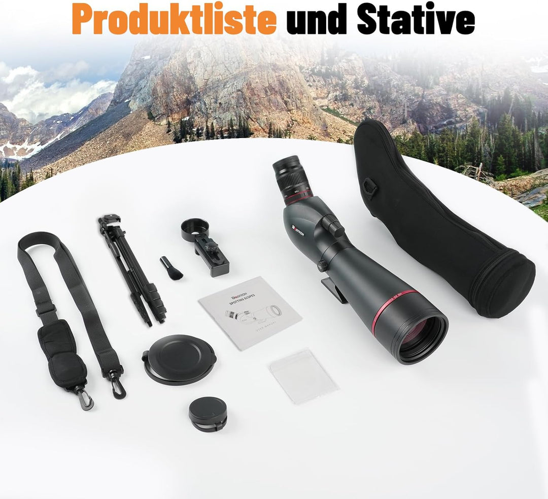 BOSTRON 20-60x82 mm Wasserdicht Spektive für das Zielschiessen,HD Spektive mit FMC BAK4-Prisma und 2