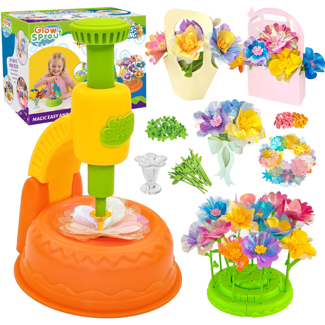 Glowsprout DIY Blumenbastelset für Kinder von 3 bis 12 Jahren - Zubehör schöne Stoffblumensträusse b