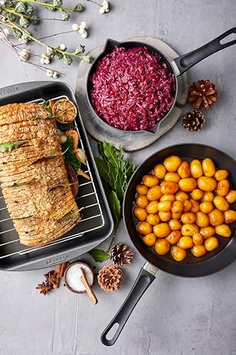SCANPAN Classic Schmorpfanne mit Deckel 26 cm | Stratanium Antihaftbeschichtung | Pfanne für Ceran-