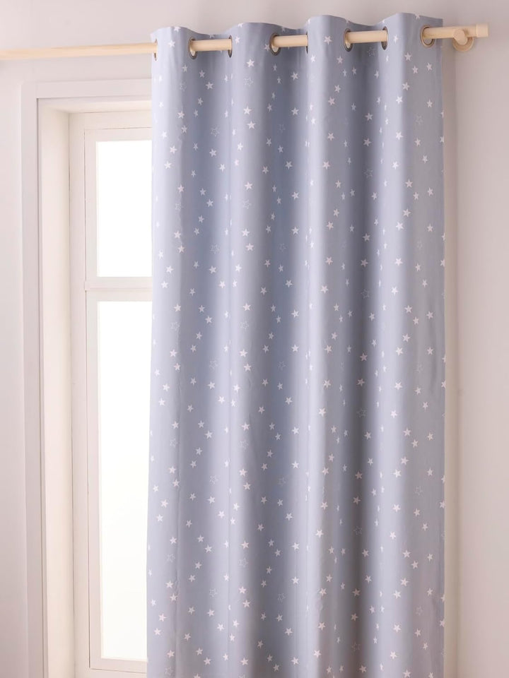 Vertbaudet Vorhang, blickdicht, Sterne, Baumwolle, blau, 135X260 138 Blau, 138 Blau