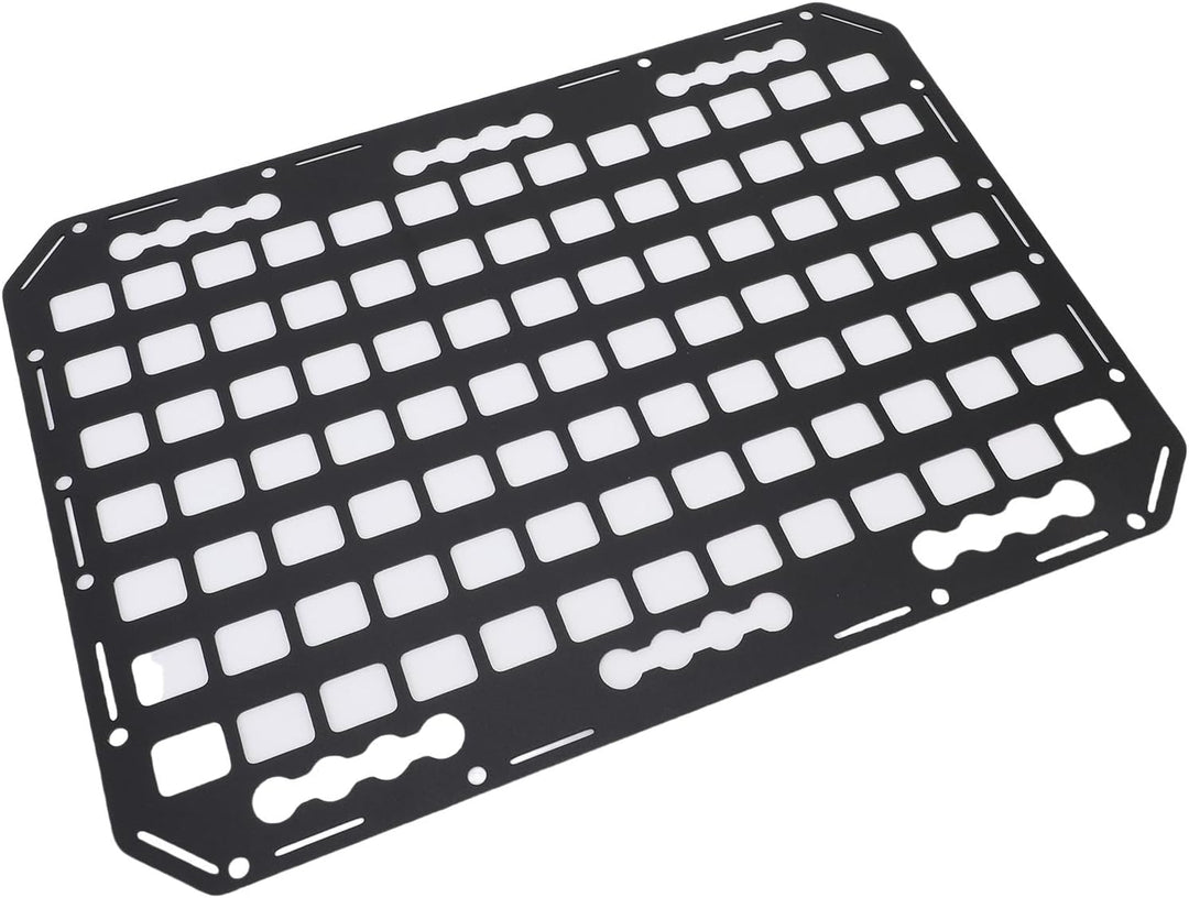 Aluminium L Molle Panel Kofferraum Dach Hanging Rack Panel Ladungsprotokollregal mit Verriegelungsme