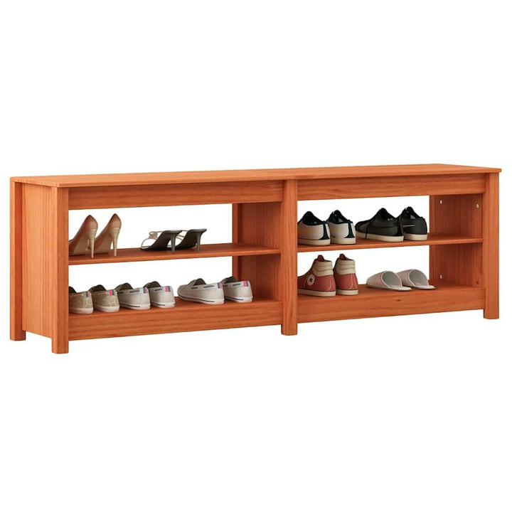 vidaXL Schuhbank mit Regal mit Speicher Wachsbraun 160 x 36,5 x 50 cm, Stylische Flurmöbel, rechteck
