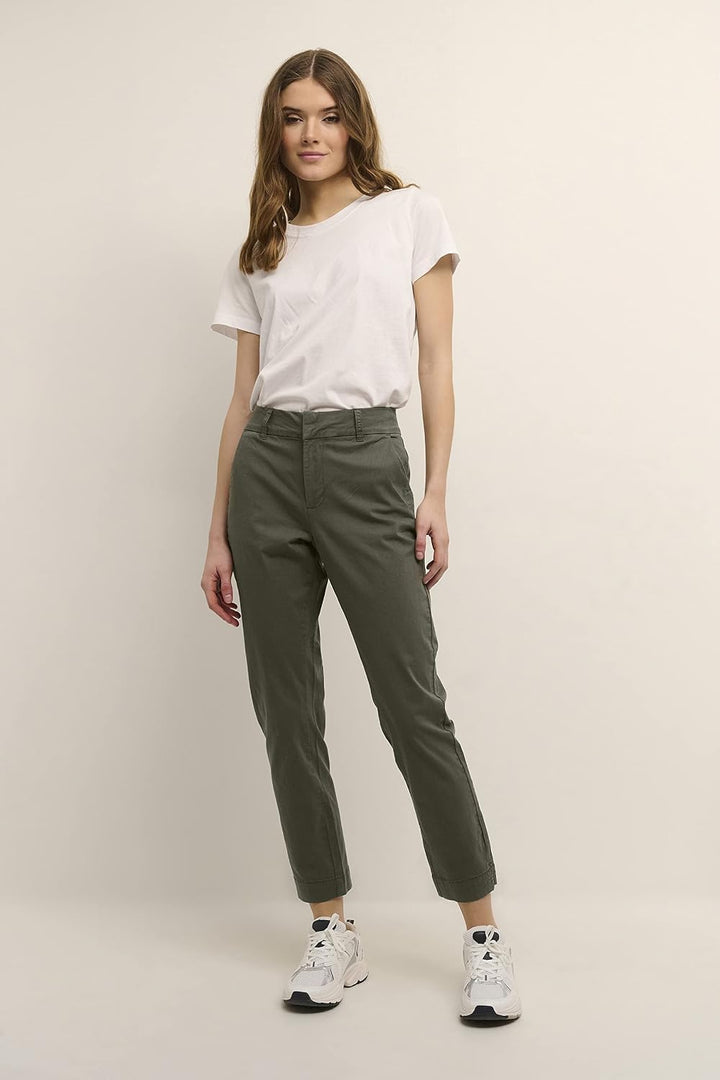 KAFFE Damen Hose Elegant Elastische Taille Casual Anzughose Damen Hose Elegant Elastische Taille Cas