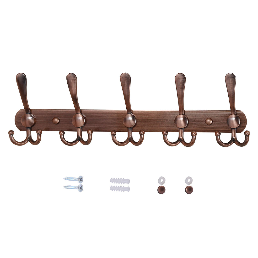 Dseap Garderobenleiste - Schwerlast Garderobenhaken Mit 5 Dreifachhaken, Edelstahl Wandgarderobe, Kl