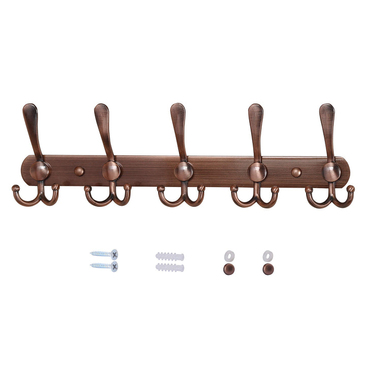 Dseap Garderobenleiste - Schwerlast Garderobenhaken Mit 5 Dreifachhaken, Edelstahl Wandgarderobe, Kl
