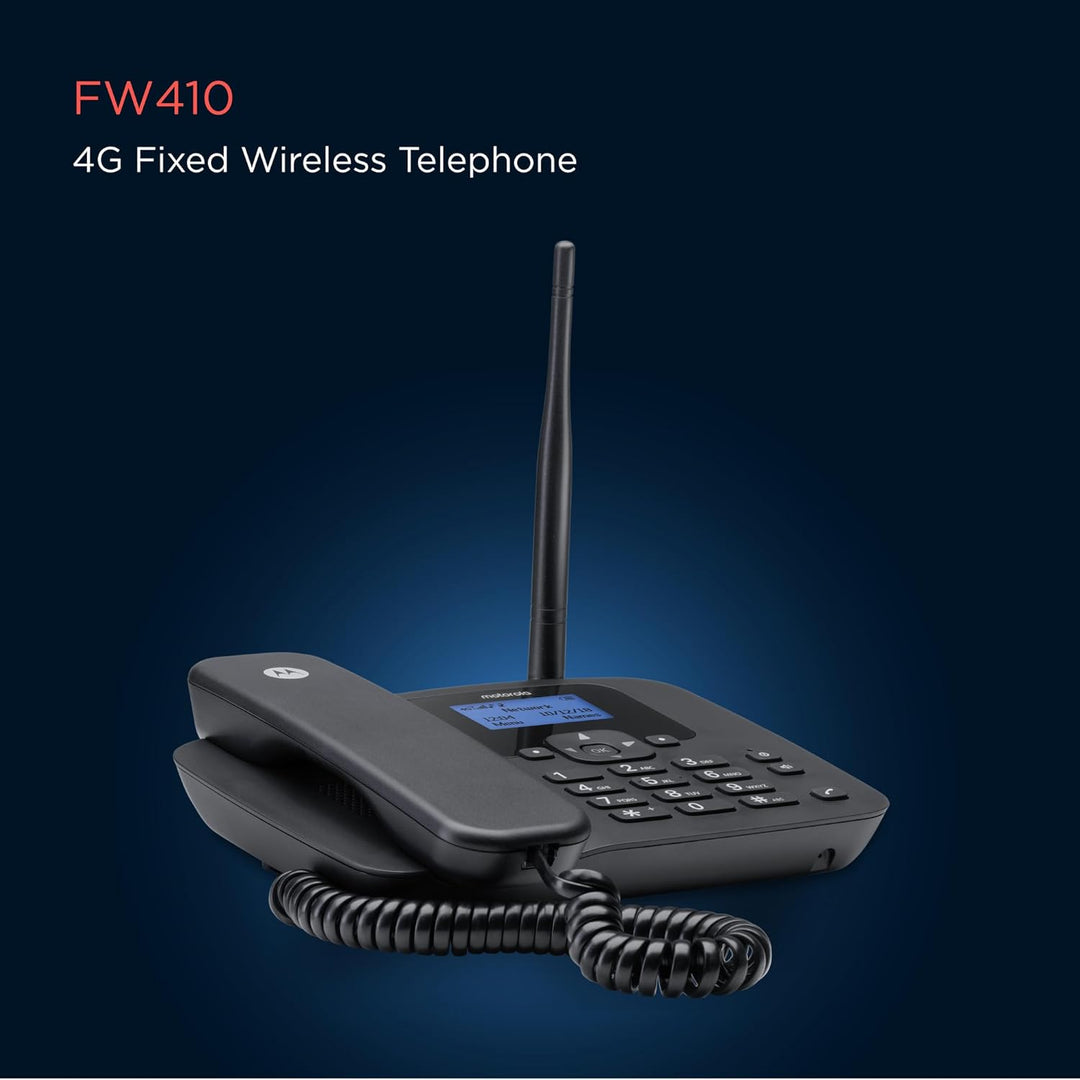 Motorola Voice – FW410L 4G-Festnetztelefon, WLAN-Hotspot, SIM-Karte, Akku-Backup, Freisprecheinricht