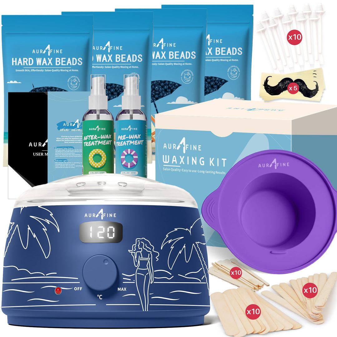 Digital Waxing Set, Wachswärmer zu Hause mit Wachsperlen & Silikontopf, Wachsenthaarung mit Wachsmas