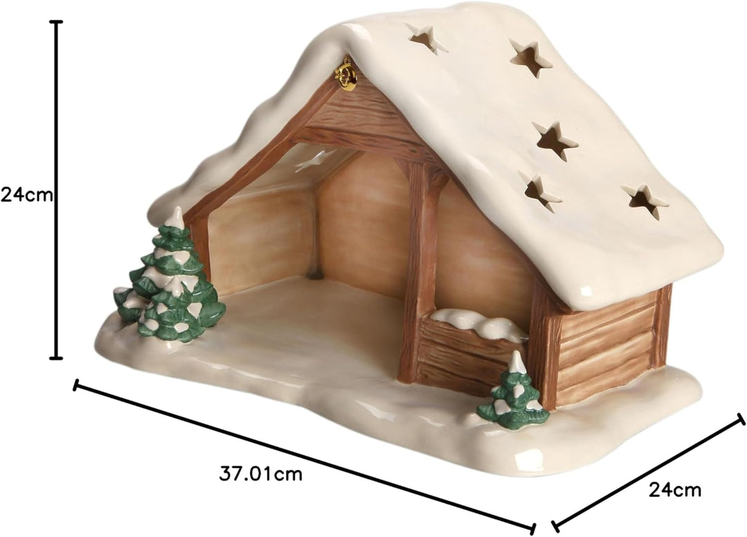 Goebel Weihnachtskrippe Krippenstall mit Schnee - Krippe