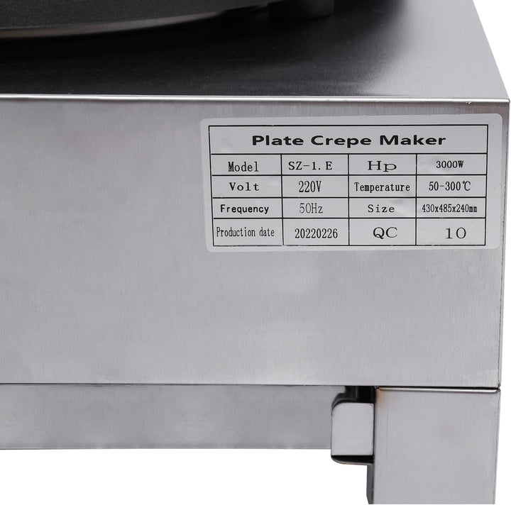 3000W Kommerziell Crepes Maker+Holzspatel Mit Wärmeschublade Elektrische Heizplatte aus Kupfer mit e