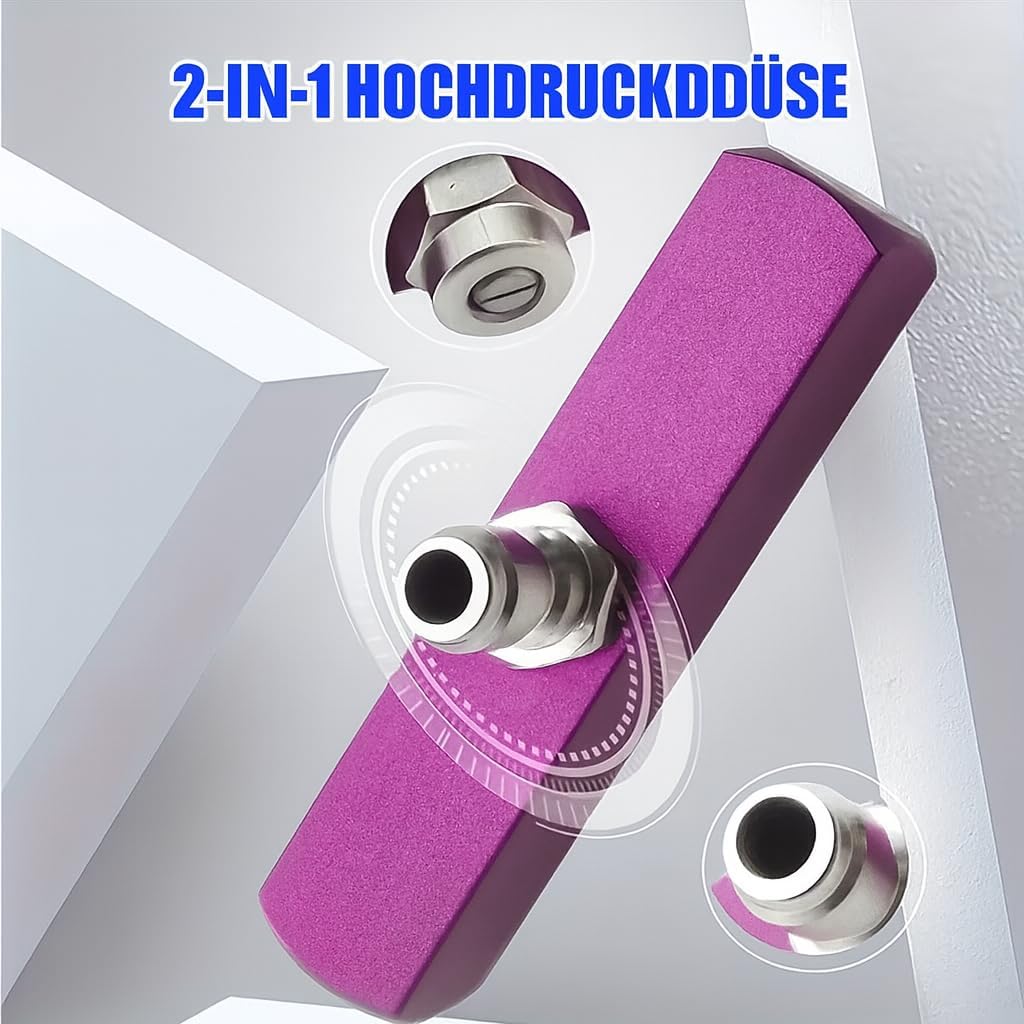 M&amp;M Smartek 2-in-1 Doppeldüse 40° mit 1/4 Zoll Schnellanschluss | Edelstahldüse mit Schutzkappe und