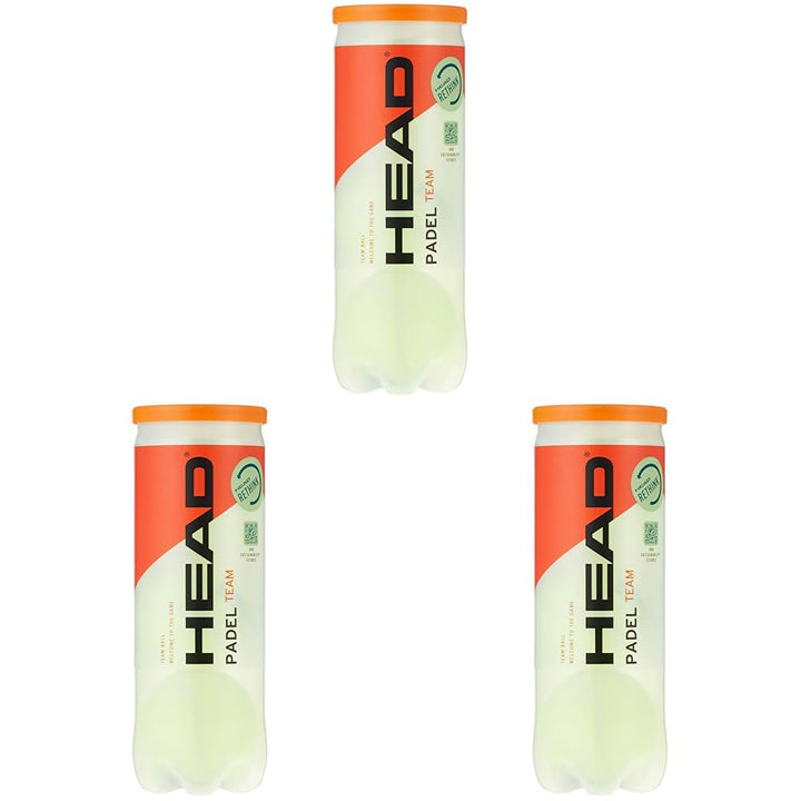 3B Head Padel Team (3 Bälle) Gelb Einheitsgrösse (Packung mit 3), Gelb Einheitsgrösse (Packung mit 3