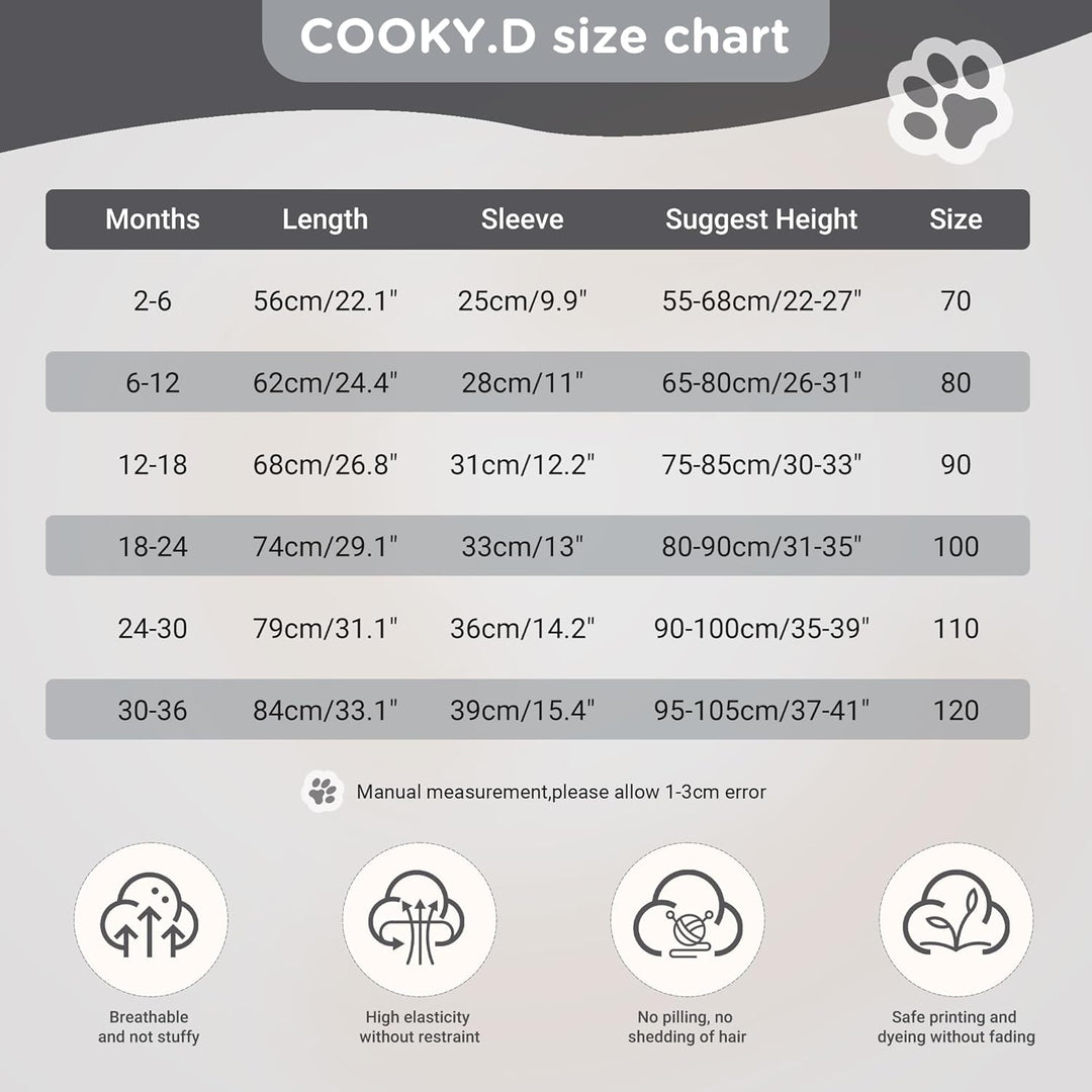 COOKY.D Unisex Winter Hooded Romper Jumpsuit 2-36 Months 6-12 Monate Kuh, 6-12 Monate Kuh