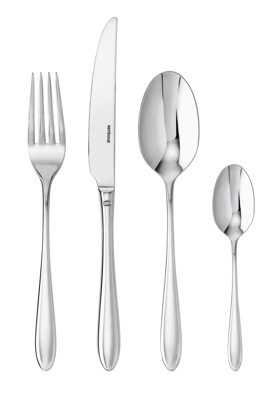 Sambonet 52515-81 Dream-Edelstahlgeschirrset, für 6 Personen, 24-teilig - 6 Gabeln, 6 Löffel, 6 Mess