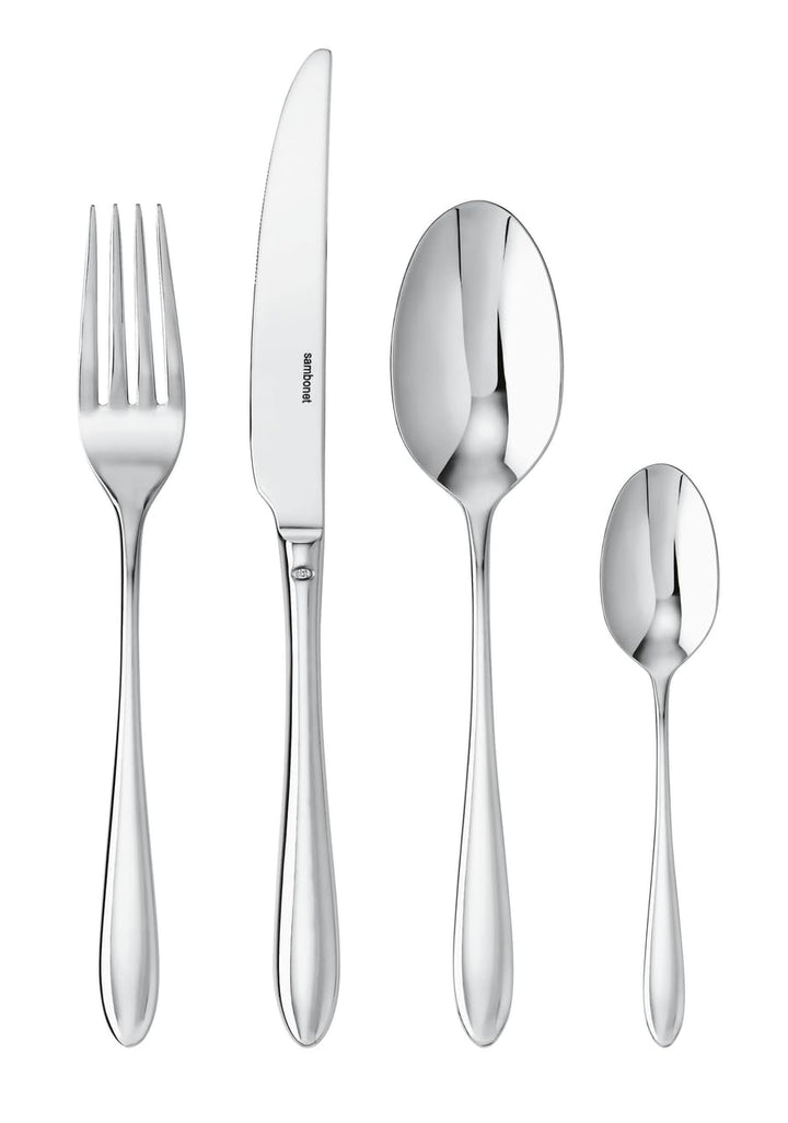 Sambonet 52515-81 Dream-Edelstahlgeschirrset, für 6 Personen, 24-teilig - 6 Gabeln, 6 Löffel, 6 Mess